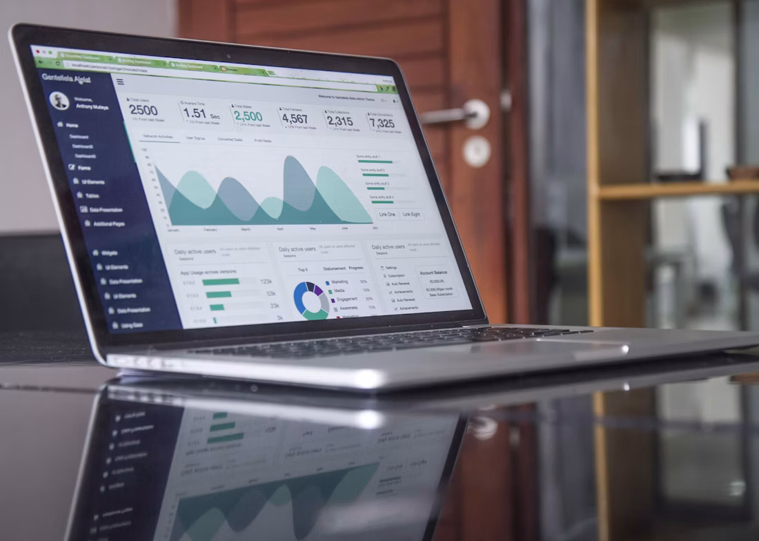 Website analytics and digital business performance on a computer screen