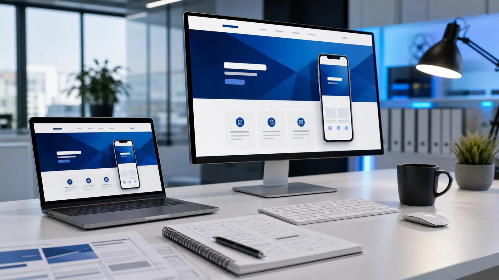 Ecommerce store workspace illustrating service pages, contact forms and online order management